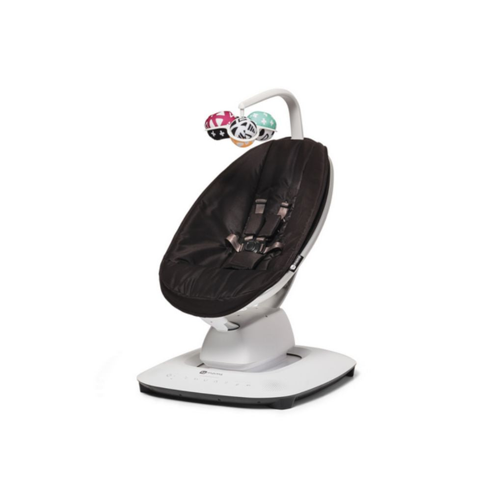 4moms mamaRoo 5.0 Black Multi-Motion App Controlled Baby Swing with with Adjustable Recline & Toy Mobile