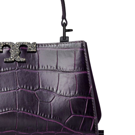 Croc-embossed bag with Paved Crystal Logo