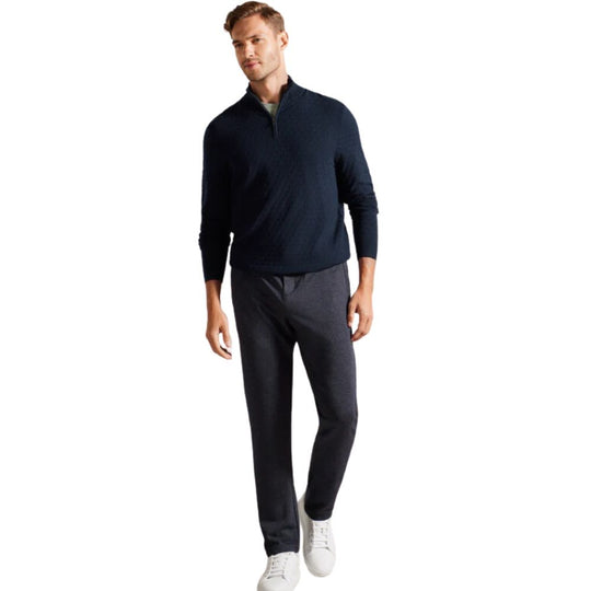 Man in  Ls T Stitch Knitted T- Shirt with Grey Pants