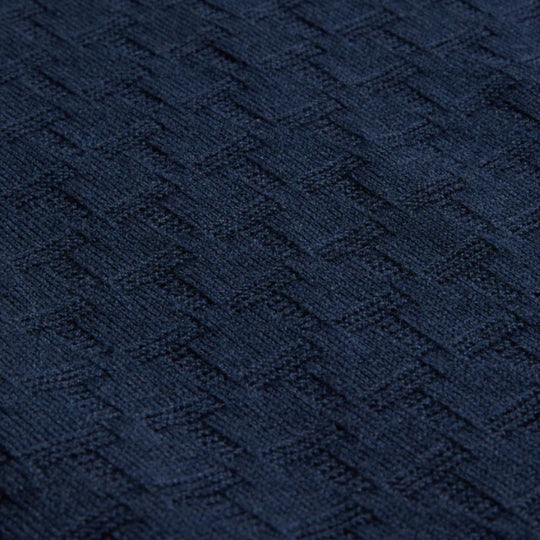 Navy Ls T Stitch Knitted Fabric