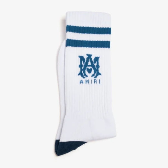 AMIRI Socks with MA logo and blue stripes