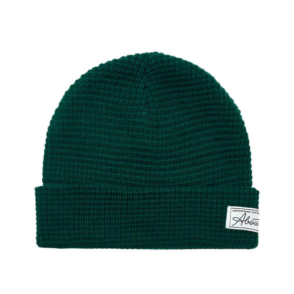 About Blank Epsom Green Waffle Knit Beanie