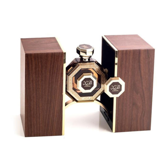 An EDP 100mL bottle of Al Fareed perfume by Arabian Oud along with its Open Box