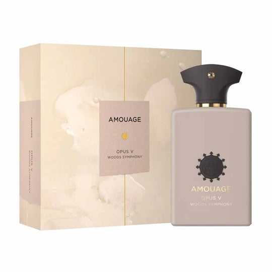An EDP 100mL bottle of Amouage Opus V - Woods along with its Box