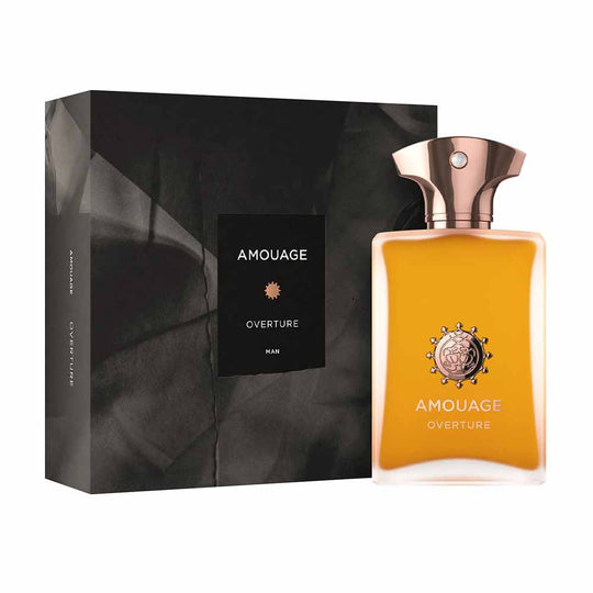 An EDP 100mL bottle of Amouage Overture For Men along with the Box