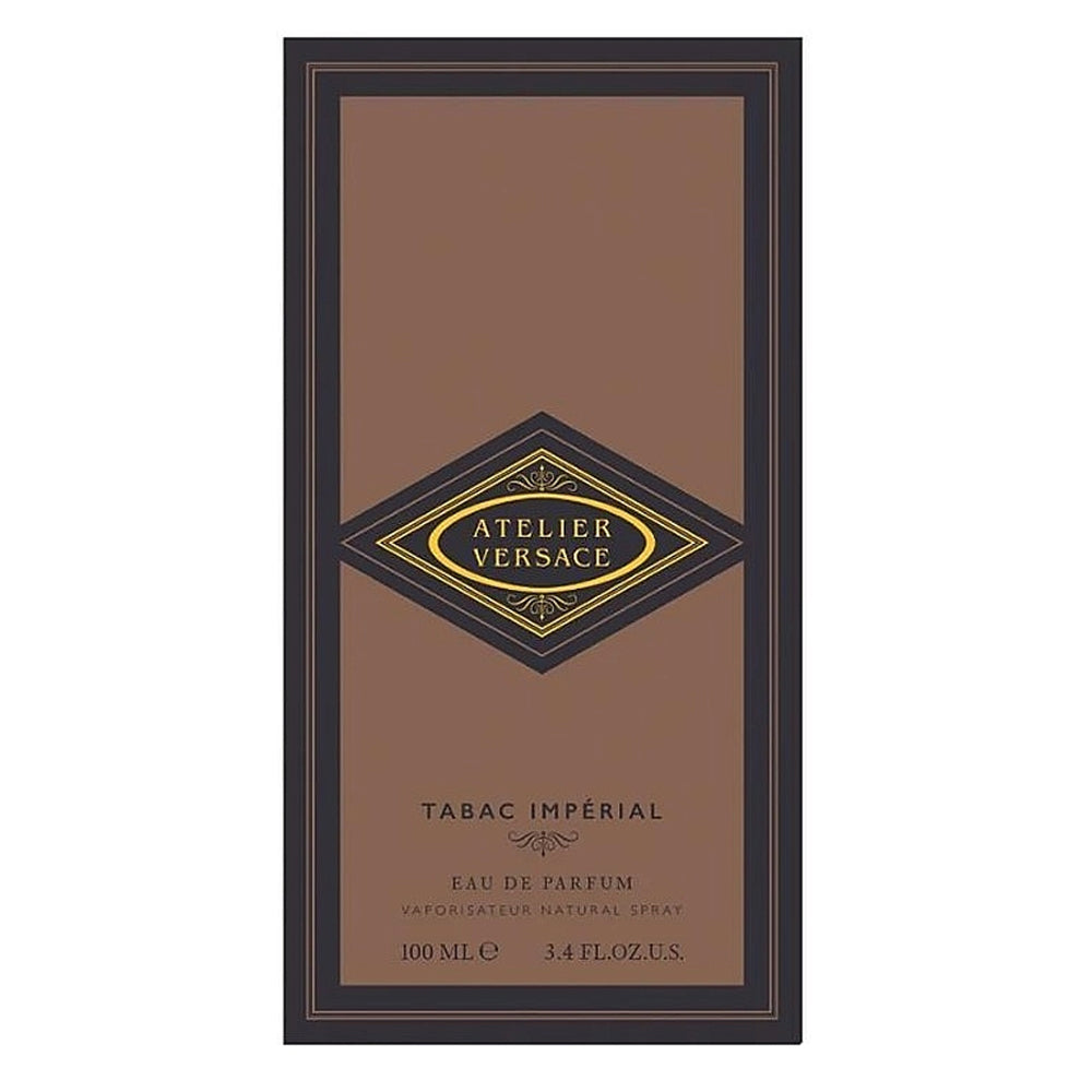 A box of 100mL EDP bottle of Atelier Versace Tabac Imperial perfume