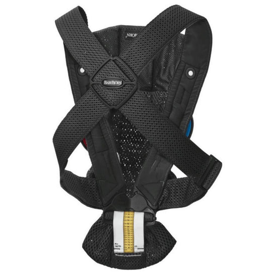 BABYBJÖRN Breathable Mini Baby Carrier in Black with 3D Mesh with visible brand logo on a white background