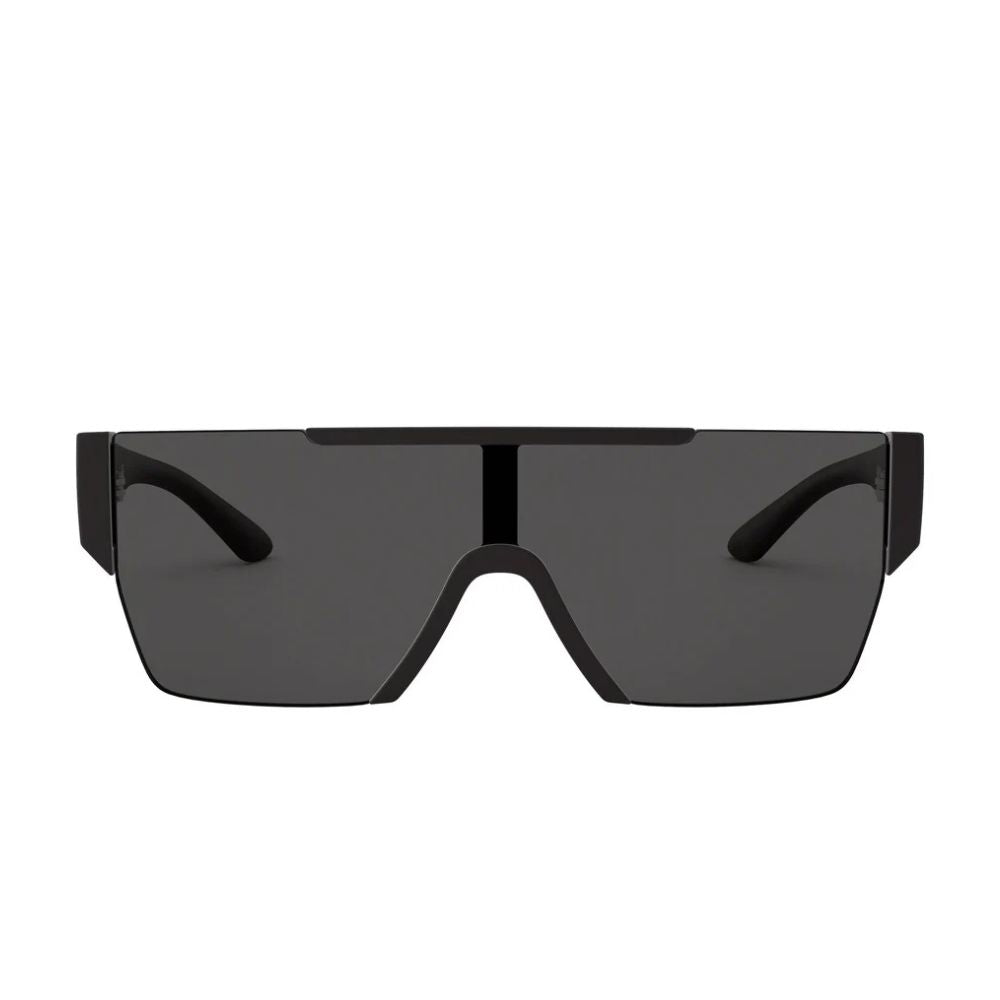 Burberry Men's BE4291 Rectangle Sunglasses with Classic Grey Lens and Matte Black Frame