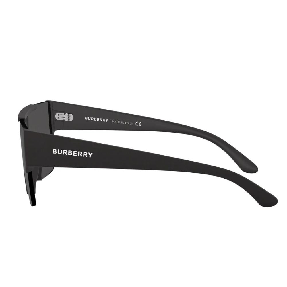 Burberry Men's BE4291 Rectangle Sunglasses with Classic Grey Lens and Matte Black Frame