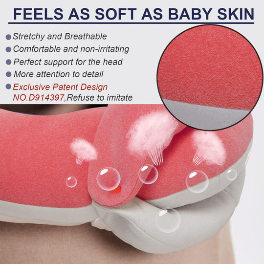 BUYUE Skin-Friendly Travel Neck Pillow for Long Flights with Eye Mask & Earplugs