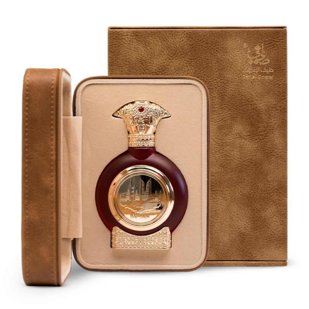 An EDP 75mL bottle of Bahrain Perfume by Taif Al Emarat along with its Box