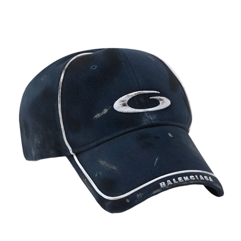 Balenciaga Men's Loop Sports Icon Distressed Cotton Drill Cap