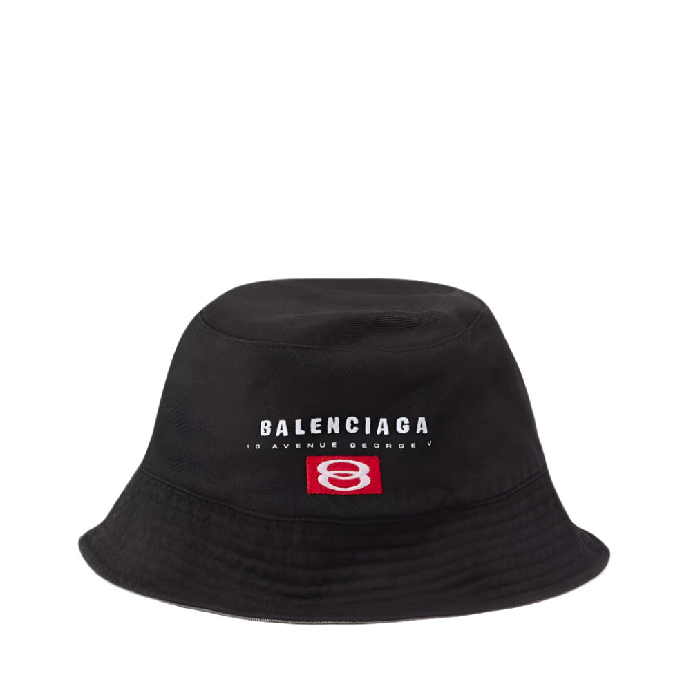 Balenciaga Unisex All Seasons Black Cotton Bucket Hat