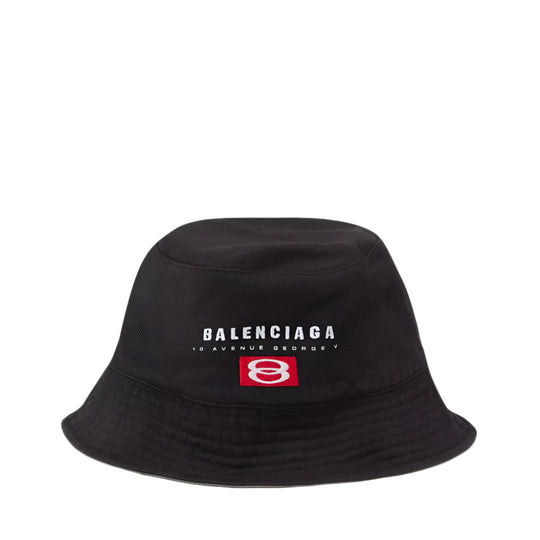 Balenciaga Unisex All Seasons Black Cotton Bucket Hat