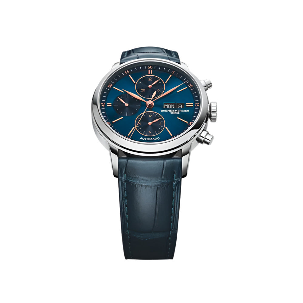 Baume & Mercier Classima Mens Watch M0A10784 with Blue Dial Chronograph