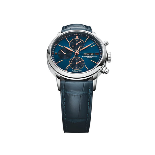 Baume & Mercier Classima Mens Watch M0A10784 with Blue Dial Chronograph