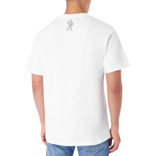 Rear view of a male model wearing Billionaire Boys Club Camo Arch Logo T-Shirt