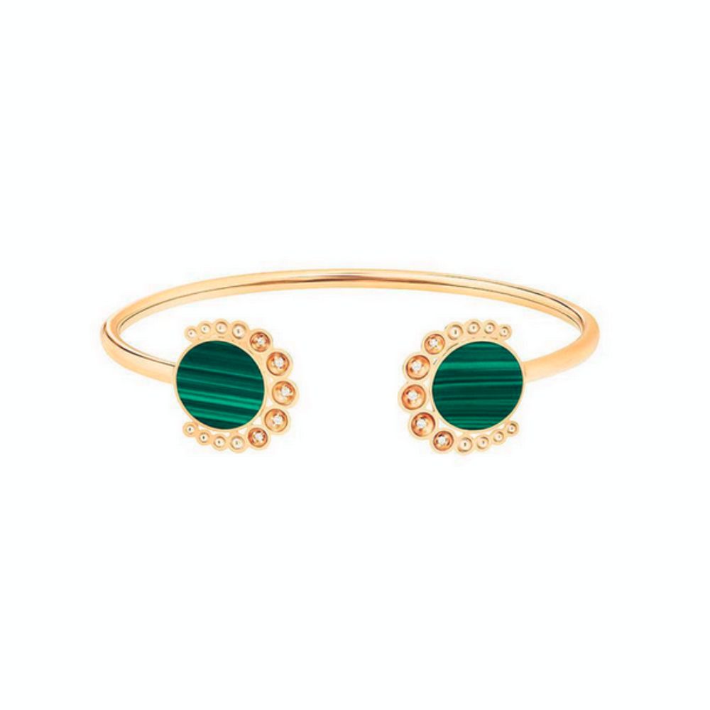 Bint Al Matar Yellow Gold Malachite Bangle