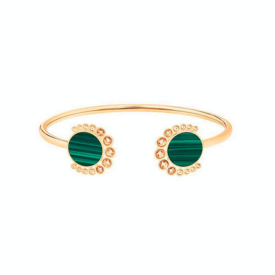Bint Al Matar Yellow Gold Malachite Bangle