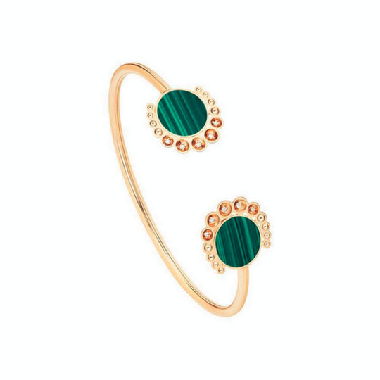 Bint Al Matar Yellow Gold Malachite Bangle