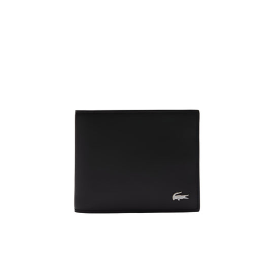 LACOSTE Embossed Leather Fitzgerald Billfold - Black