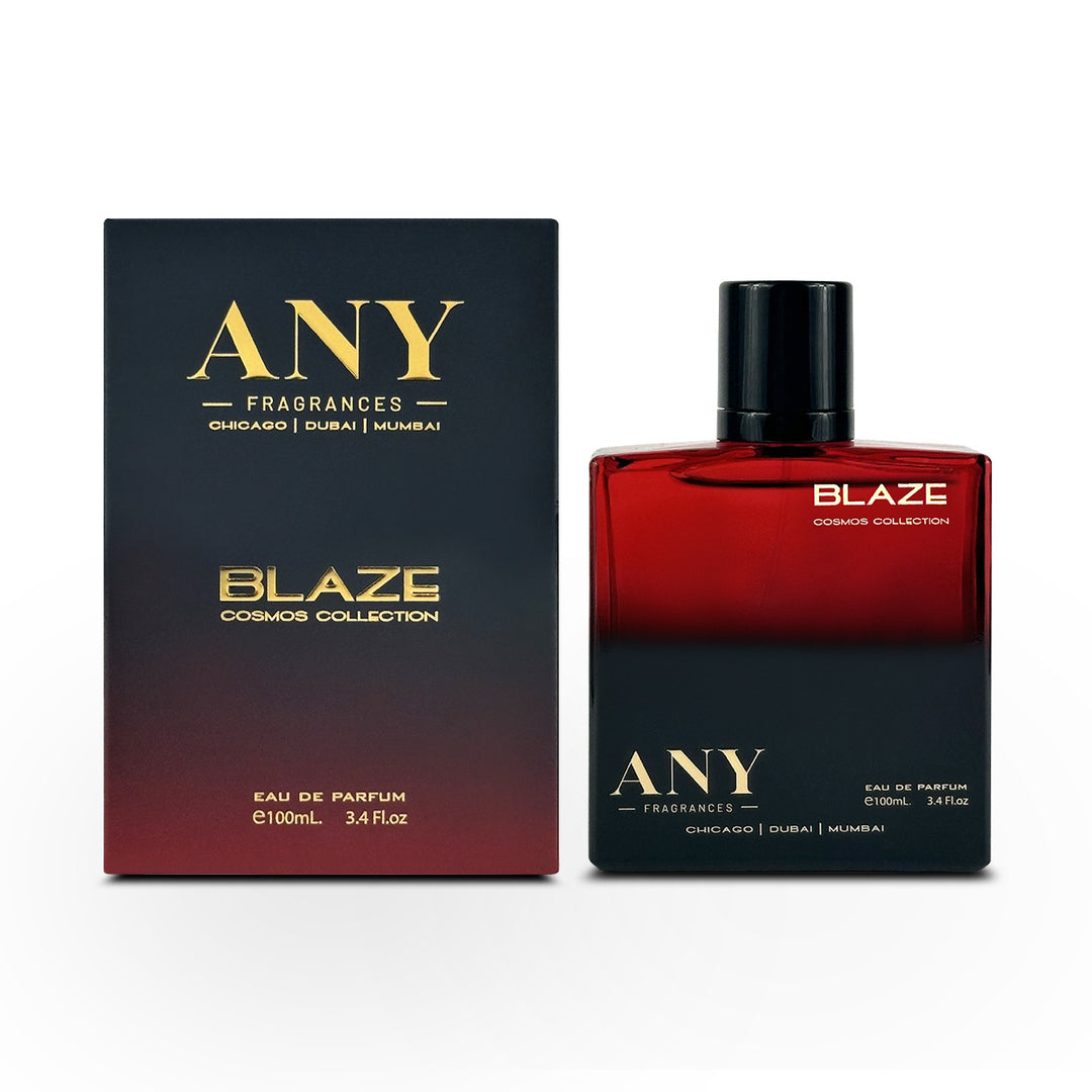 ANY Fragrances Blaze Cosmos Collection Eau de Parfum bottle and packaging on a white background