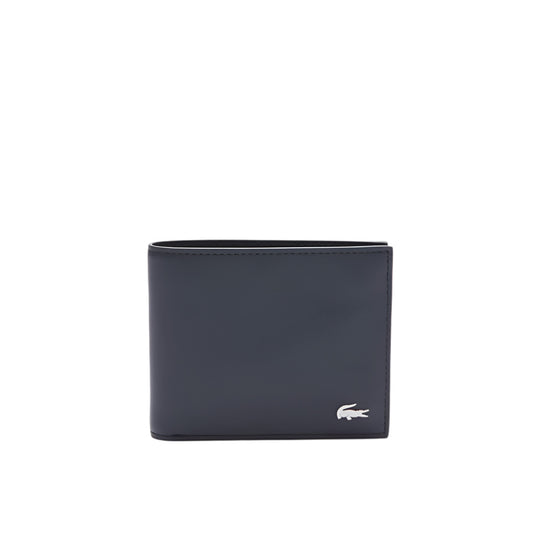LACOSTE Embossed Leather Fitzgerald Blue Billfold