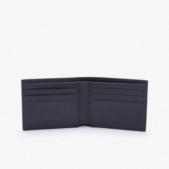 LACOSTE Embossed Leather Fitzgerald Blue Billfold