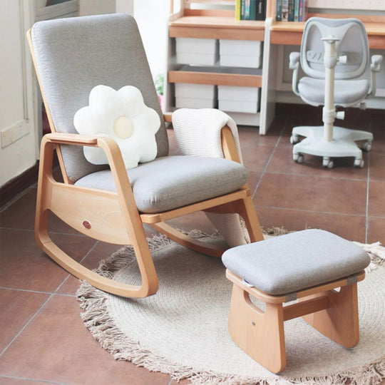 Boori Byron Comfortable Grey Rocking Chair & Footstool for Nursery