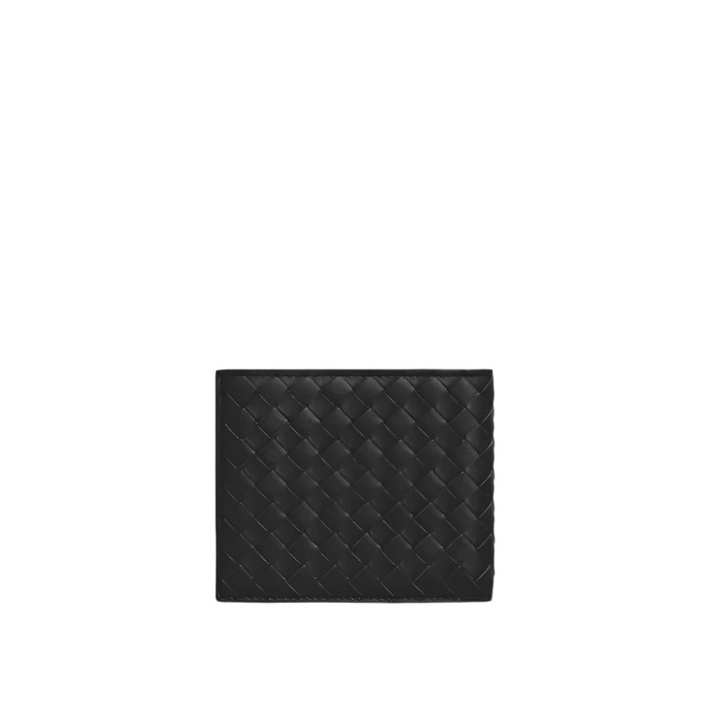Bottega Veneta Piccolo Bi-fold Black Wallet in Intrecciato Leather