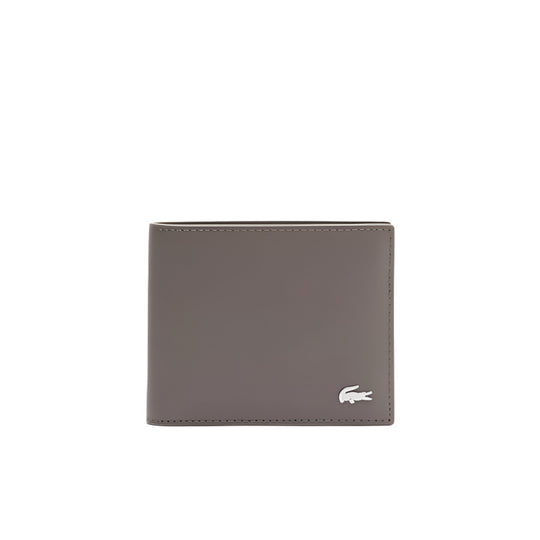 LACOSTE Embossed Leather Fitzgerald Brown Billfold