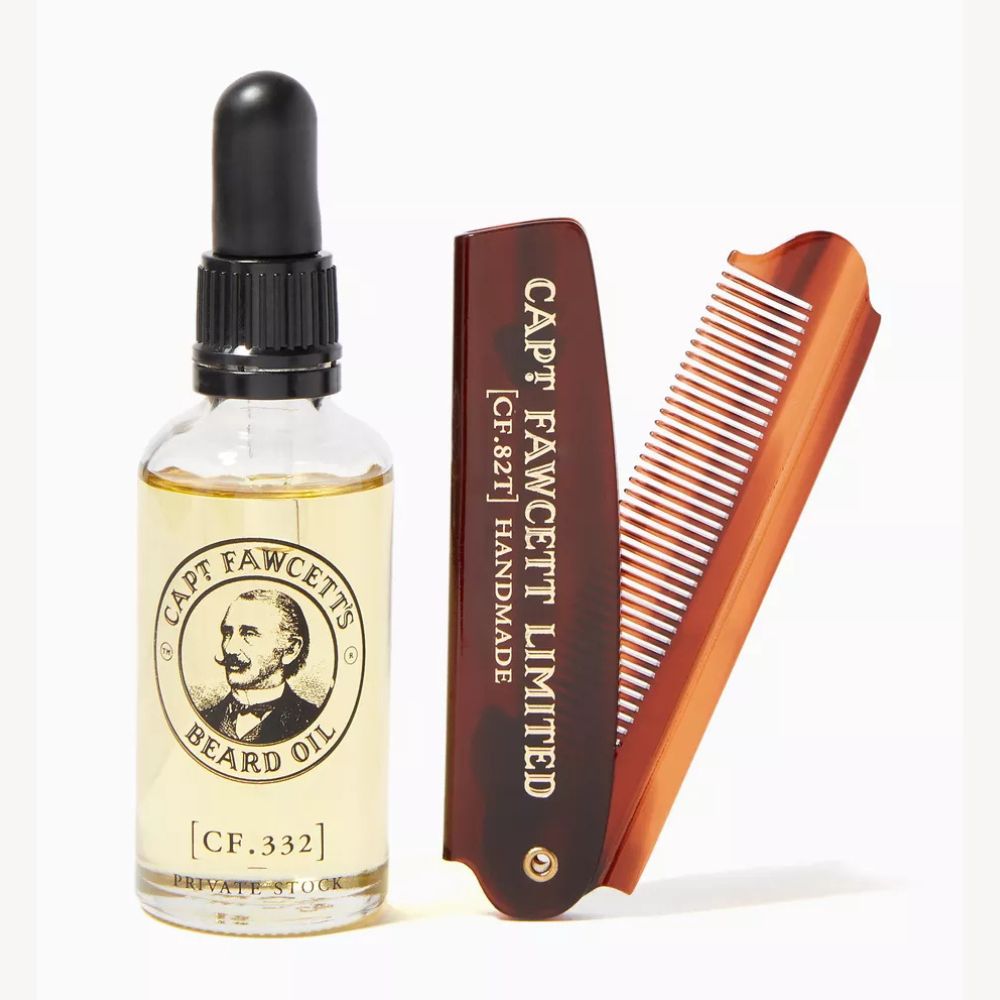 CAPTAIN FAWCETT Beard Oil & Beard Comb Gift Set