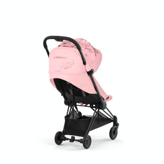 Cybex Coya Ultra-Compact Lightweight Simply Flowers Pink Buggy with Integrated Leg Rest