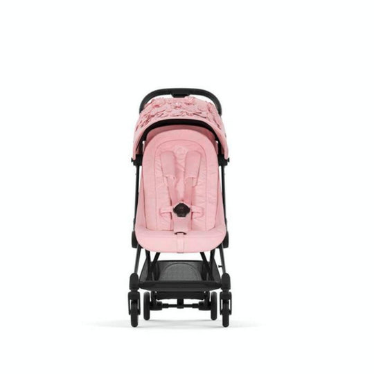 Cybex Coya Ultra-Compact Lightweight Simply Flowers Pink Buggy with Integrated Leg Rest
