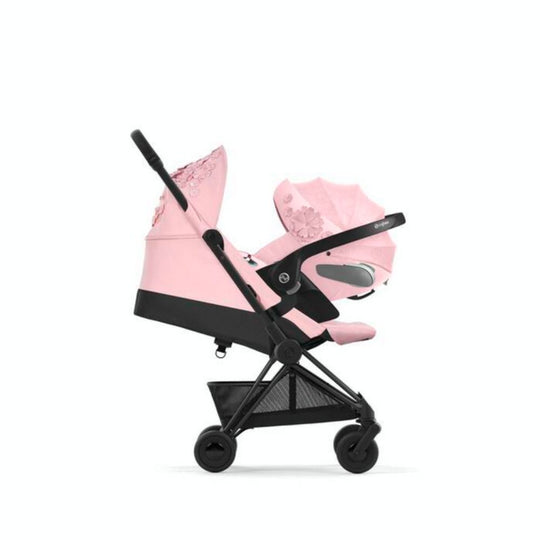 Cybex Coya Ultra-Compact Lightweight Simply Flowers Pink Buggy with Integrated Leg Rest