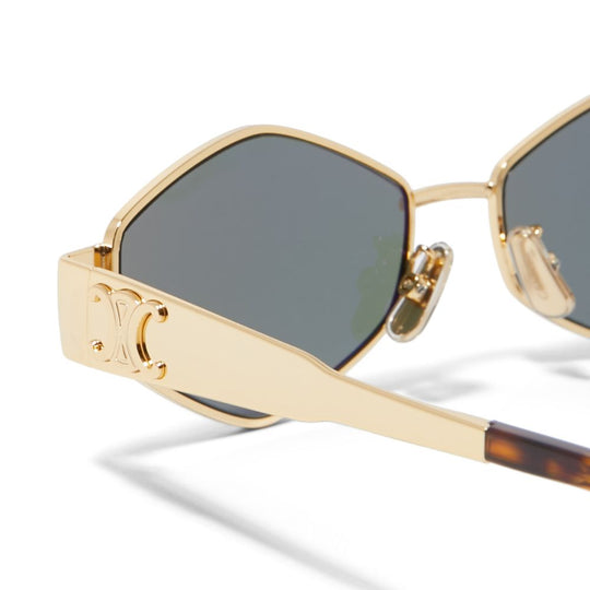 Celine Women's Triomphe Geometric Gold Sunglasses