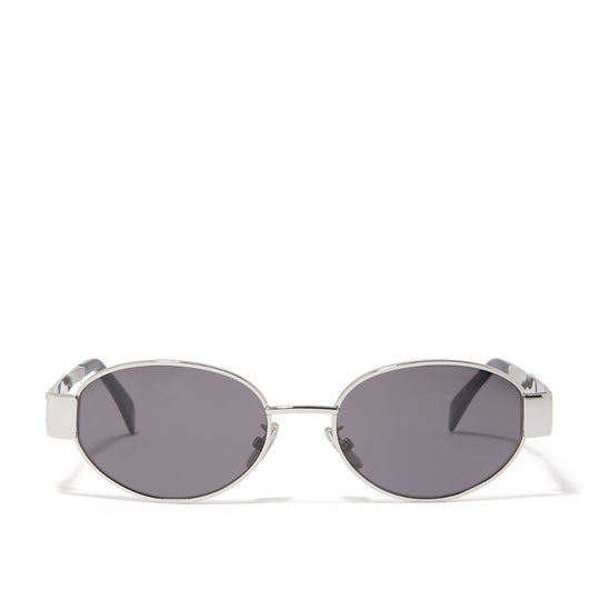 Celine Women's Triomphe Silver Oval Metal Sunglasses