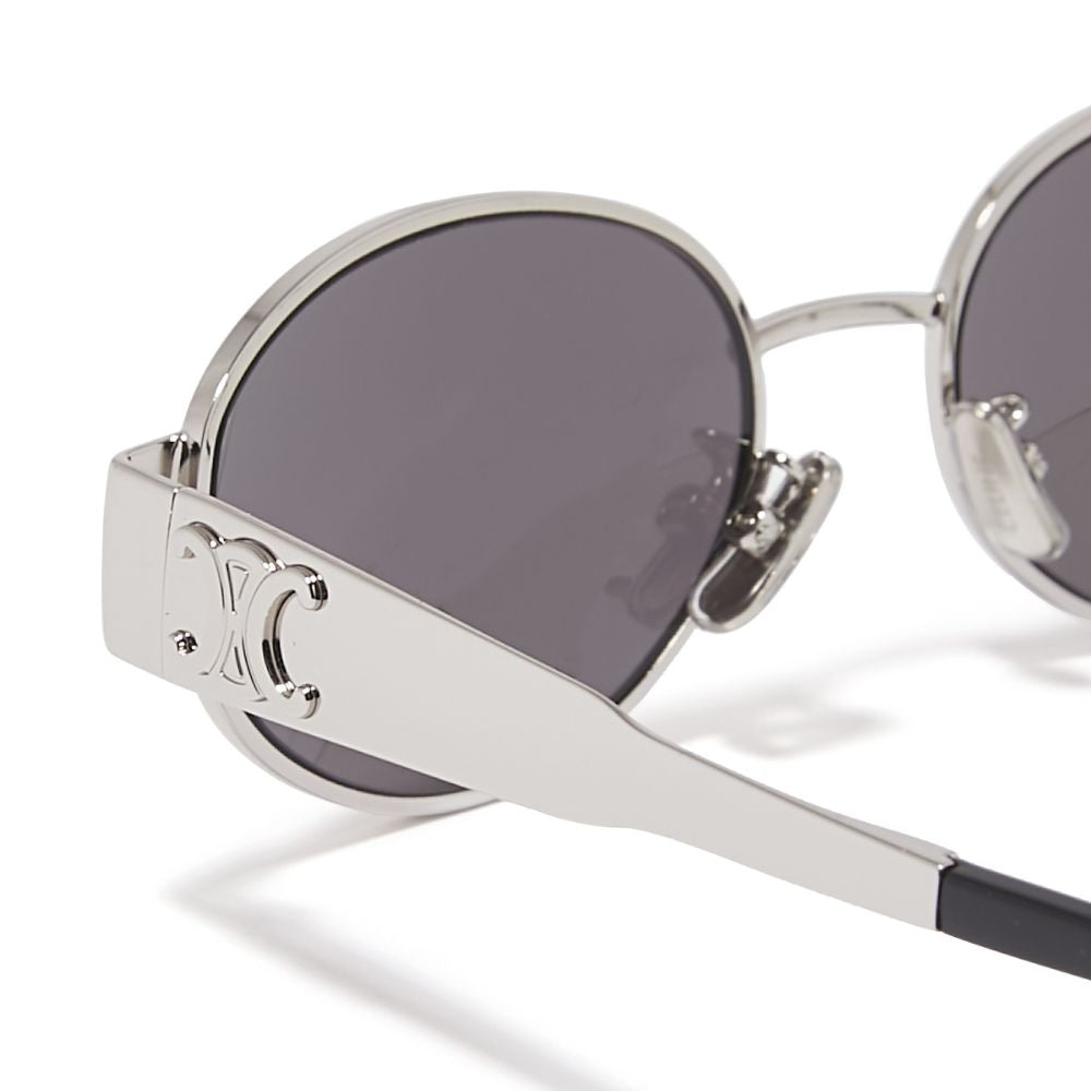 Celine Women's Triomphe Silver Oval Metal Sunglasses