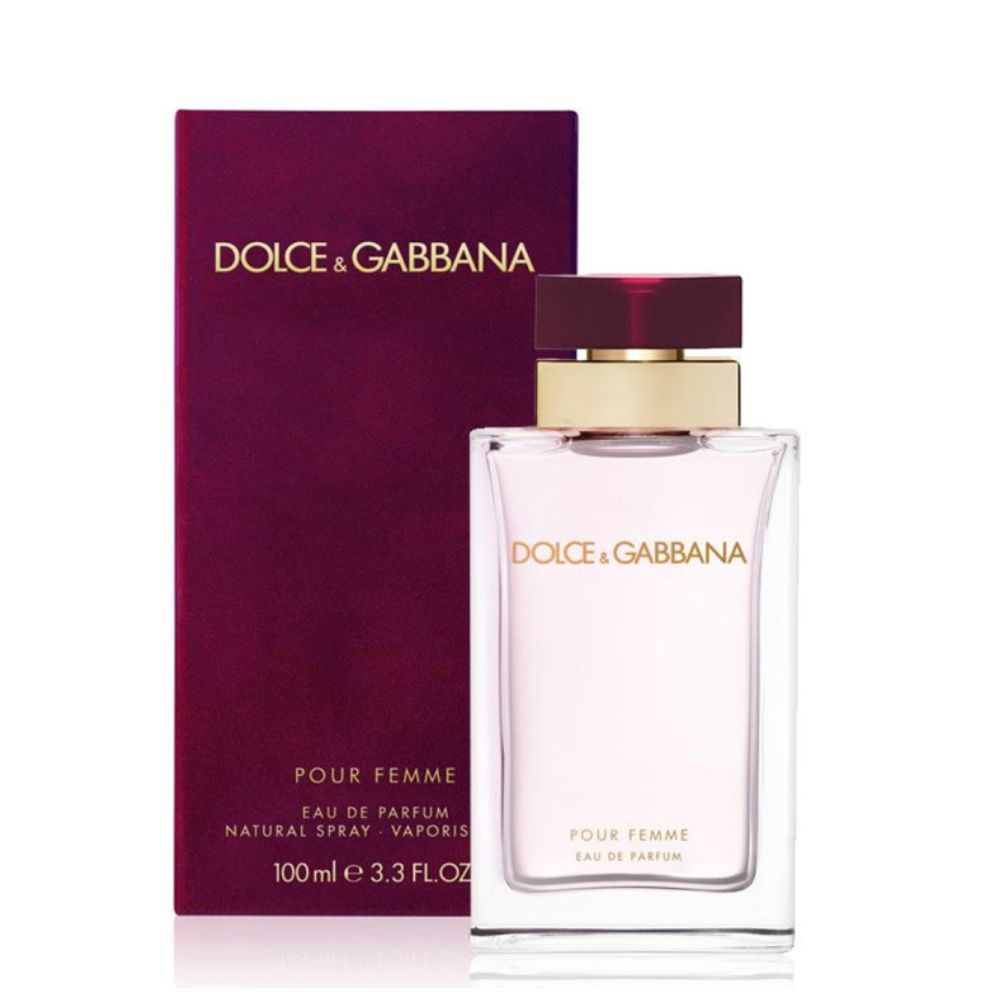 An EDP 100mL bottle of Dolce & Gabbana Pour Femme For Women (New Packing) along with its Box