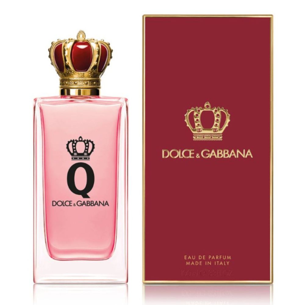 An EDP 100mL bottle of Dolce & Gabbana Q For Women along with its Box