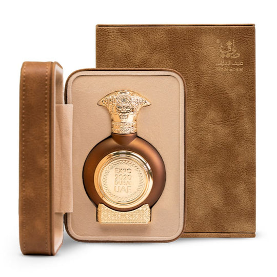 An EDP 75mL bottle of Expo 2020 perfume by Taif Al Emarat along with its Box