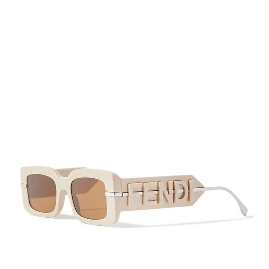 Fendi Women's Fendigraphy Beige Rectangular Sunglasses