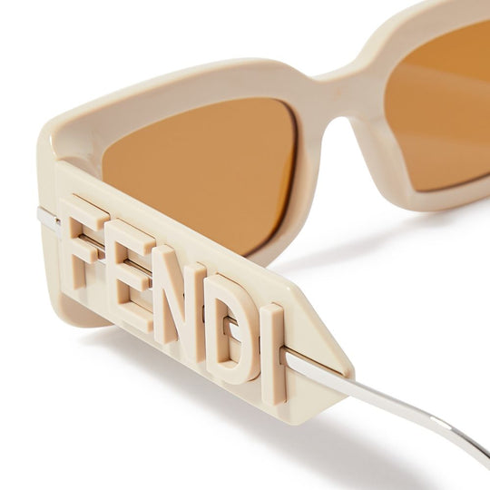 Fendi Women's Fendigraphy Beige Rectangular Sunglasses