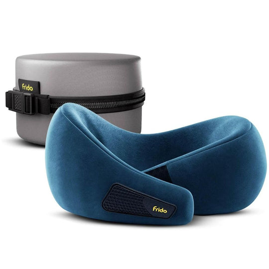 Frido 360° Lightweight Ultra-Soft Travel Neck Pillow with Adjustable Straps - FR-TNP-CB1 - Color - Sapphire Blue
