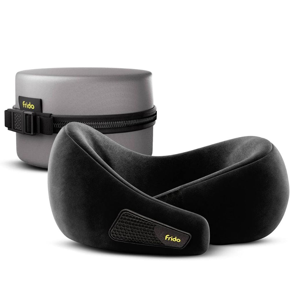 Frido 360° Lightweight Ultra-Soft Travel Neck Pillow with Adjustable Straps - FR-TNP-CB1 - Color - Core Black
