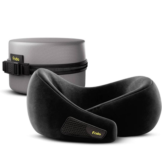 Frido 360° Lightweight Ultra-Soft Travel Neck Pillow with Adjustable Straps - FR-TNP-CB1 - Color - Core Black