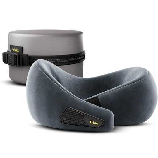 Frido 360° Lightweight Ultra-Soft Travel Neck Pillow with Adjustable Straps - FR-TNP-CB1 - Color - Bluish Grey