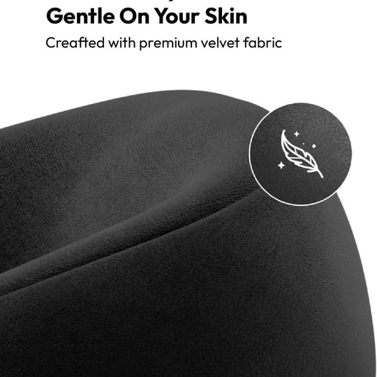 Close up of the Velvet fabric of Frido 360° Lightweight Ultra-Soft Travel Neck Pillow with Adjustable Straps - FR-TNP-CB1