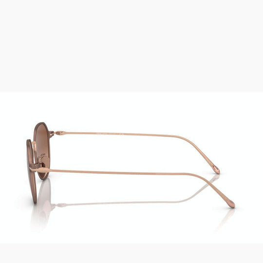 Giorgio Armani Men's AR6138T Bronze Titanium Round Sunglasses with Clear Gradient Brown Lenses