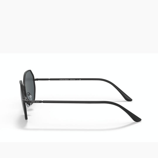 Giorgio Armani Men's AR6112J Matte Black Metal Hexagon Glasses with Dark Grey Lenses